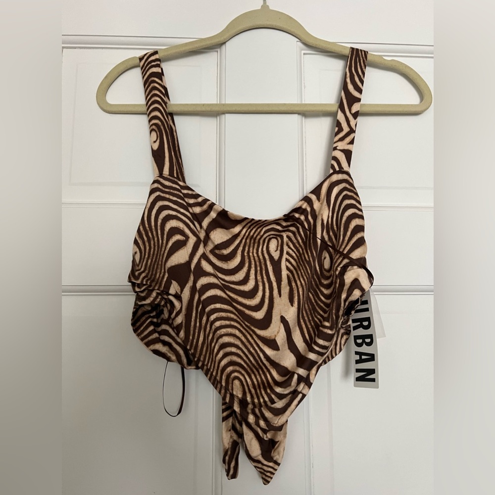 Urban Outfitters Jade Scarf Tie Back Top